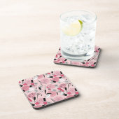 Rosa Blumenschönheits-Produkt-Muster Getränkeuntersetzer (Rechte Seite)