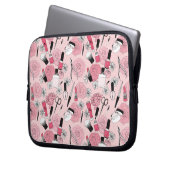 Rosa Blumenschönheits-Produkt-Muster Laptopschutzhülle (Vorderseite Links)