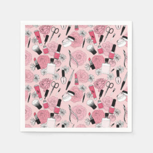 Rosa Blumenschönheits-Produkt-Muster Serviette