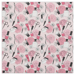 Rosa Blumenschönheits-Produkt-Muster Stoff