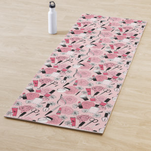 Rosa Blumenschönheits-Produkt-Muster Yogamatte