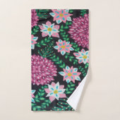 Rosa Blumenschrift Badhandtuch Set (Handtuch)