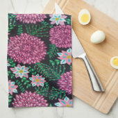 Rosa Blumenschrift Geschirrtuch (Viertel Falte)