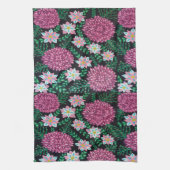 Rosa Blumenschrift Geschirrtuch (Vertikal)