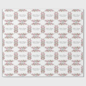 Rosa Blumenschrift Name Elegant Hübsch Geschenkpapier (Flach)