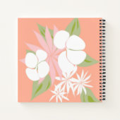 Rosa Blumenschrift Notizblock (Rückseite)