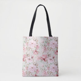 Rosa Blumenschrift Tasche