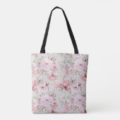 Rosa Blumenschrift Tasche (Rückseite)