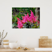 Rosa Blumenschrift Verse Inspiration Poster (Küche)