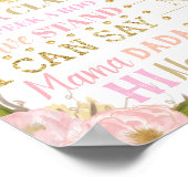 Rosa Blumenschüssel 1. Geburtstag Meilenstein Gebu Poster (Ecke)