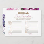 Rosa Blumenspiel Brautparty Word Scramble Einladung (Vorne/Hinten)