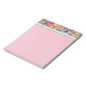 Rosa Blumenspitze Notizblock (Rotiert)