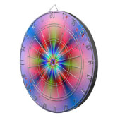 Rosa Blumenspray auf blauem Dartboard Dartscheibe (Vorderseite rechts)