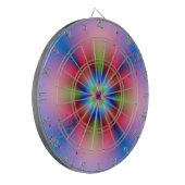 Rosa Blumenspray auf blauem Dartboard Dartscheibe (Vorderseite Links)