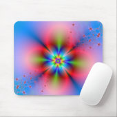 Rosa Blumenspray auf blauem Mousepad (Mit Mouse)