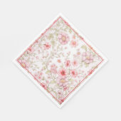 Rosa Blumenstiele Serviette (Ecke)