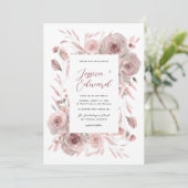 Rosa Blumenstrauß Botanisches Elegant Klassisch Einladung (Stehend Vorderseite)