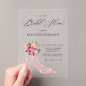 Rosa Blumenstrauß Brautparty Acryleinladungen (Insitu (Handheld))