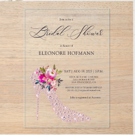Rosa Blumenstrauß Brautparty Acryleinladungen