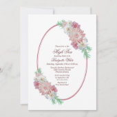 Rosa Blumenstrauß Brautparty Einladung (Vorderseite)