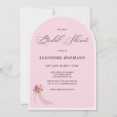 Rosa Blumenstrauß Bridal Dusche Einladung (Vorderseite)