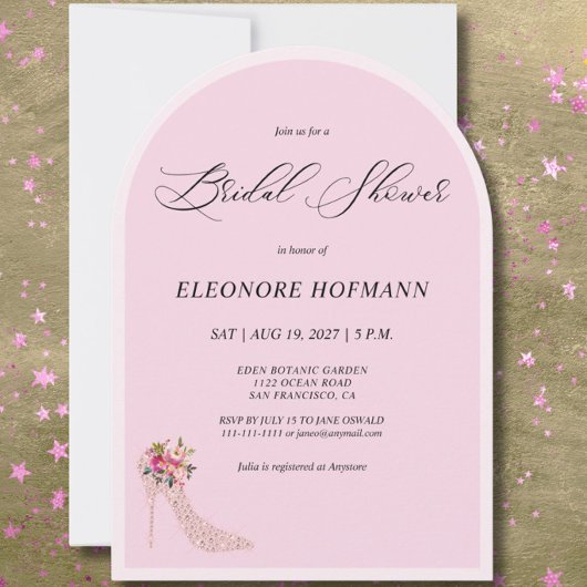 Rosa Blumenstrauß Bridal Dusche Einladung