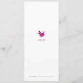 Rosa Blumenstrauß Chinoiserie Hochzeitsmenü Menükarte (Rückseite)