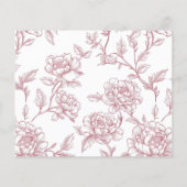 Rosa Blumenstrauß Chinoiserie Rezept Karte (Rückseite)