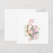 Rosa Blumenstrauß Einladung (Vorne/Hinten)