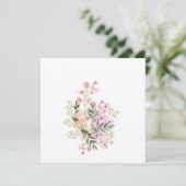 Rosa Blumenstrauß Einladung (Stehend Vorderseite)