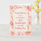 Rosa Blumenstrauß Große Hochzeit Karte (Gelbe Blume)