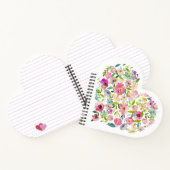 Rosa Blumenstrauß Herz Kleine Girls Liebe Notizblock (Innenseite)