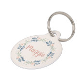 Rosa Blumenstrauß Individuelle Name Labels Hund Haustiermarke (Seite)