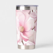 Rosa Blumenstrauß individuelle Name Thermobecher (Links)