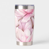 Rosa Blumenstrauß individuelle Name Thermobecher (Rückseite)