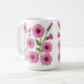 Rosa Blumenstrauß Kaffeetasse (Vorderseite Links)