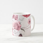 Rosa Blumenstrauß Kaffeetasse (VorderseiteRechts)