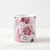 Rosa Blumenstrauß Kaffeetasse (Mittel)