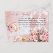 Rosa Blumenstrauß Kinderdusche Bücher für Baby Begleitkarte (Vorderseite)