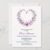 Rosa Blumenstrauß-Kinderdusche Einladung (Vorderseite)