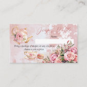 Rosa Blumenstrauß Kinderdusche Windelwanne Begleitkarte (Vorderseite)