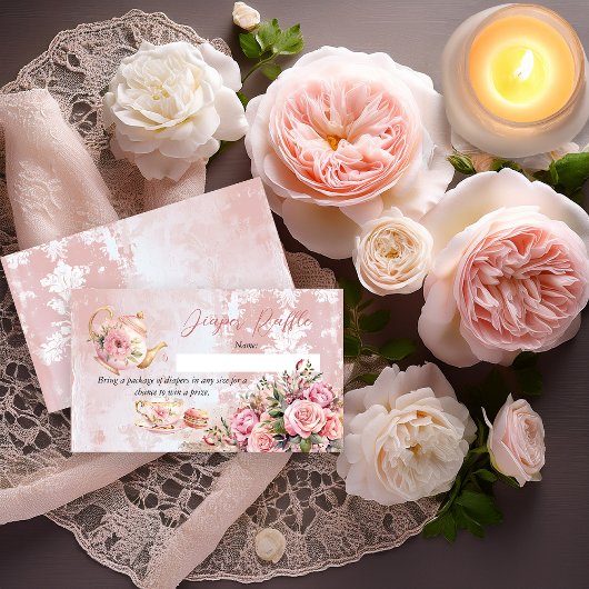 Rosa Blumenstrauß Kinderdusche Windelwanne Begleitkarte