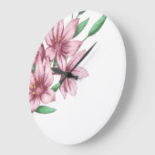 Rosa Blumenstrauß Lily Elegante Mama Große Wanduhr (Winkel)