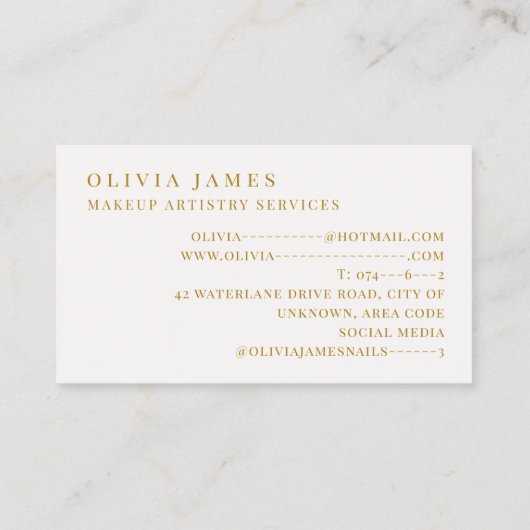 Rosa Blumenstrauß Makeup Artist Schönheitssalon Visitenkarte (Rückseite)