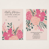 Rosa Blumenstrauß mit Pastellfarben Ohrring (Vorne & Hinten)