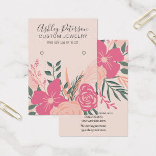Rosa Blumenstrauß mit Pastellfarben Ohrring