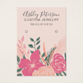 Rosa Blumenstrauß mit Pastellfarben Ohrring (Vorderseite)