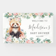 Rosa Blumenstrauß Red Panda Baby Dusche Empfang