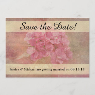 Rosa Blumenstrauß Save-the-Date-Karte mit Umschlag Einladung