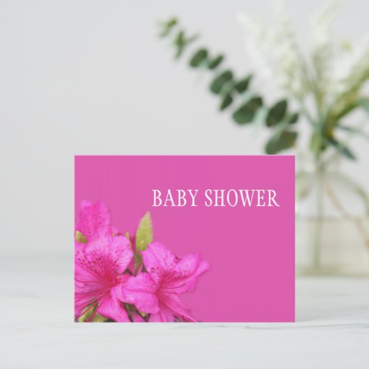 Rosa Blumensträuße Babydusche Postkarten Einladung (Stehend Vorderseite)